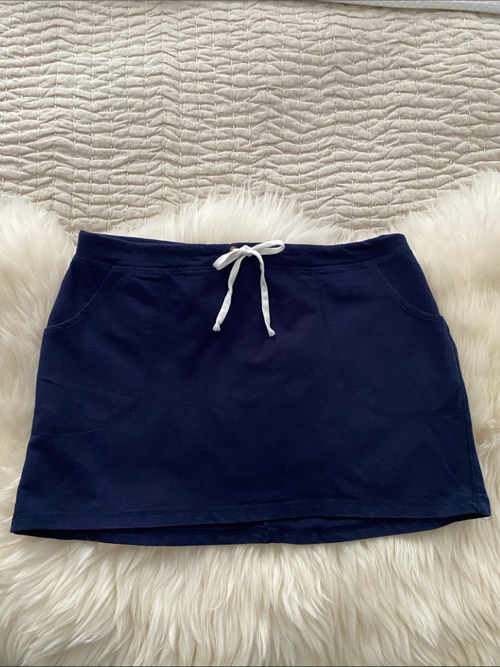 Gap Navy Drawstring Casual French Terry Skirt Size M Medium